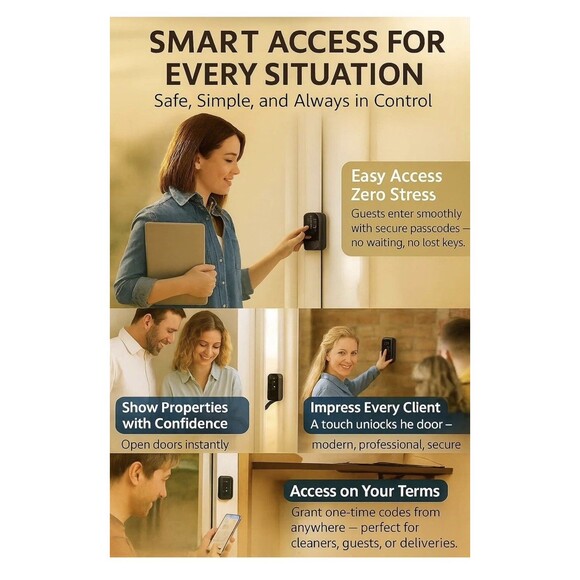 Smart Digital Wireless Lock Box App-Controlled Key Storage w Fingerprint BT Key - Picture 6 of 16